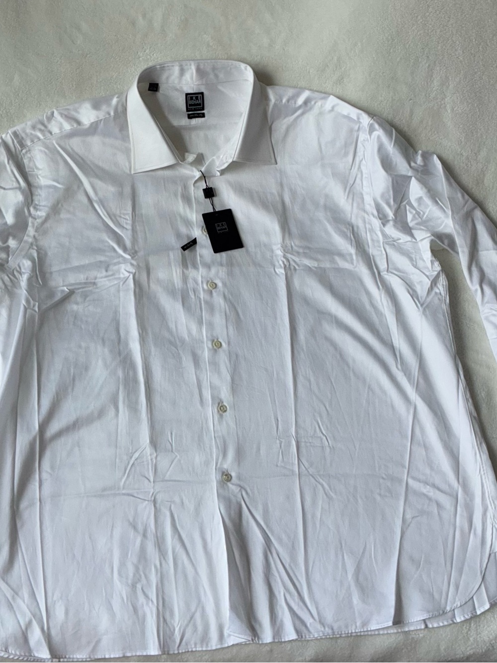 Ike Behar White Men's Long-Sleeve Dress Shirt